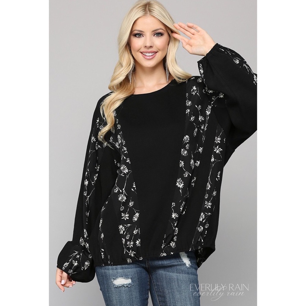 2 PK | Pretty Knit & Floral Print Top
